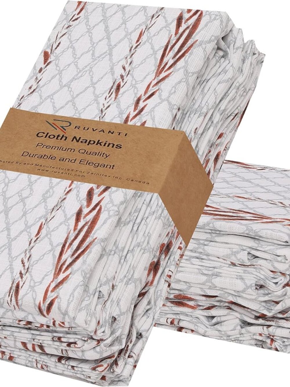 RUVANTI Cloth Napkins Set of 12 Cotton 100%, 18x18 Inches Napkins Cloth Washable